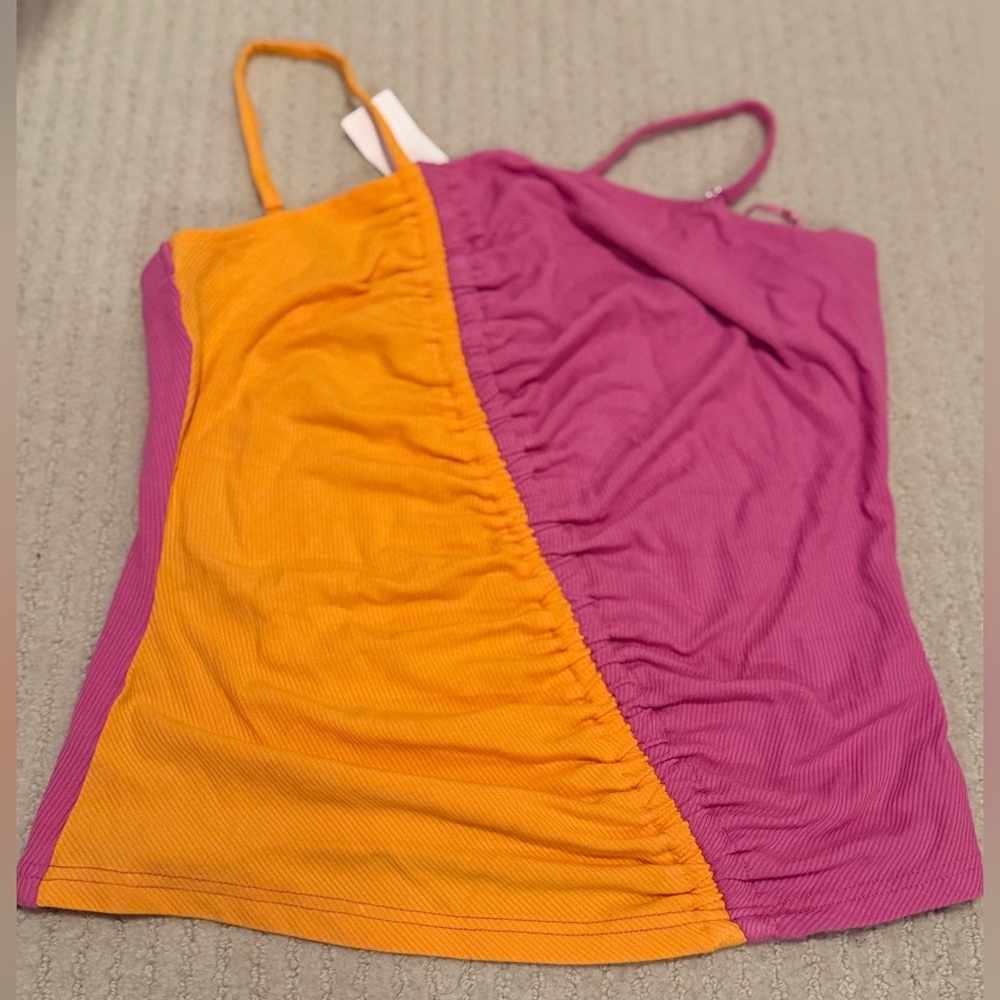 SPRING/SUMMER/Anthropology Colorblock Orange and Purple Tank Top, size Medium